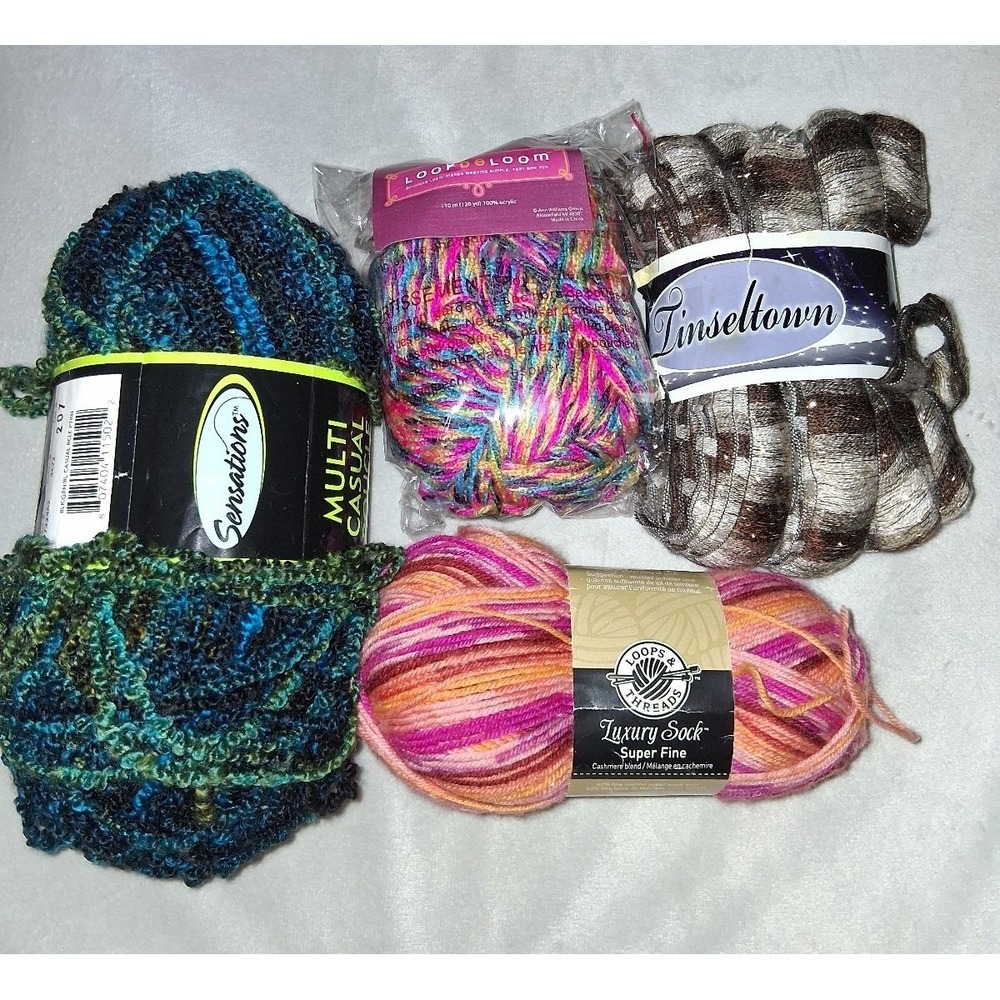 Mixed Specialty Yarn Lot Sensations Tinseltown Loops & Threads Looped Loom